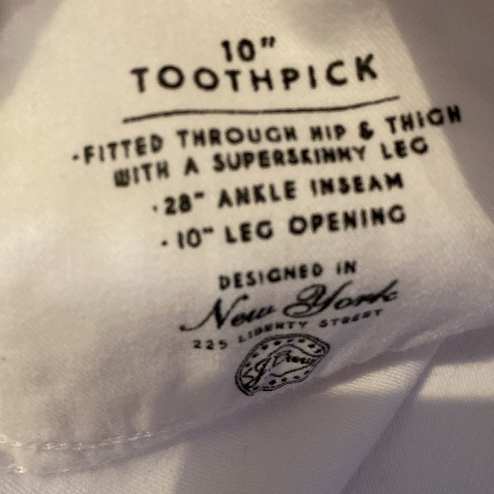 Jcrew size 30 white toothpick 10’ high rise - Picture 4 of 5